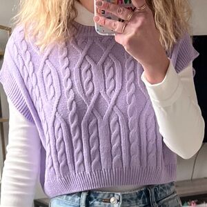 Mimosa Cropped Cable Knit Sweater Vest